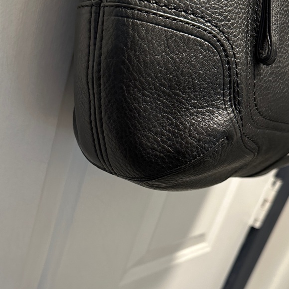 Coach Poppy Black Pebbled Leather Shoulder Tote Bag with hangtag - Picture 5 of 11